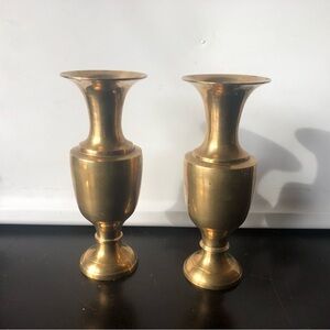 Vintage brass vase pair